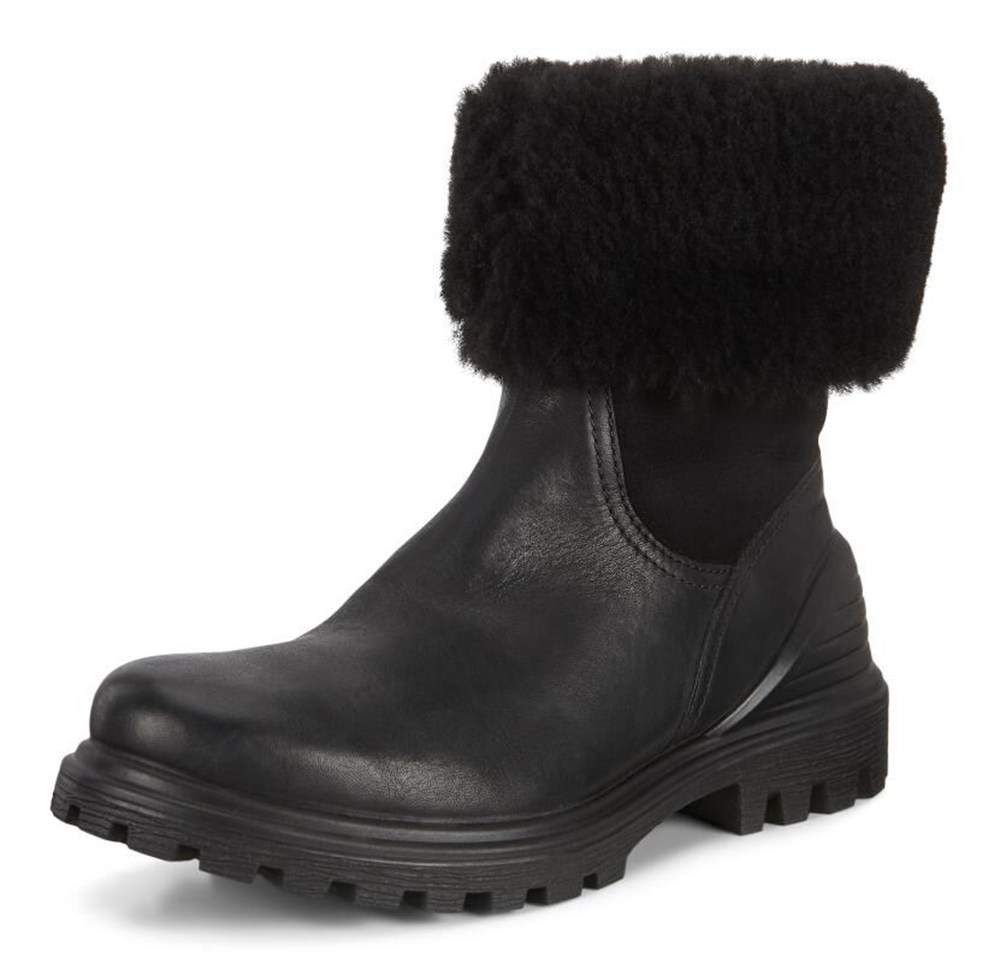 Womens Boots - ECCO Tredtray Mid-Cut Slip-On - Black - 3782CVZWP